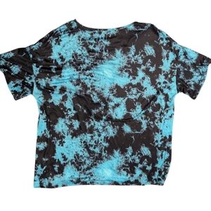 SHEIN Black and Blue‎ Tie-Dye Short Sleeve Tee